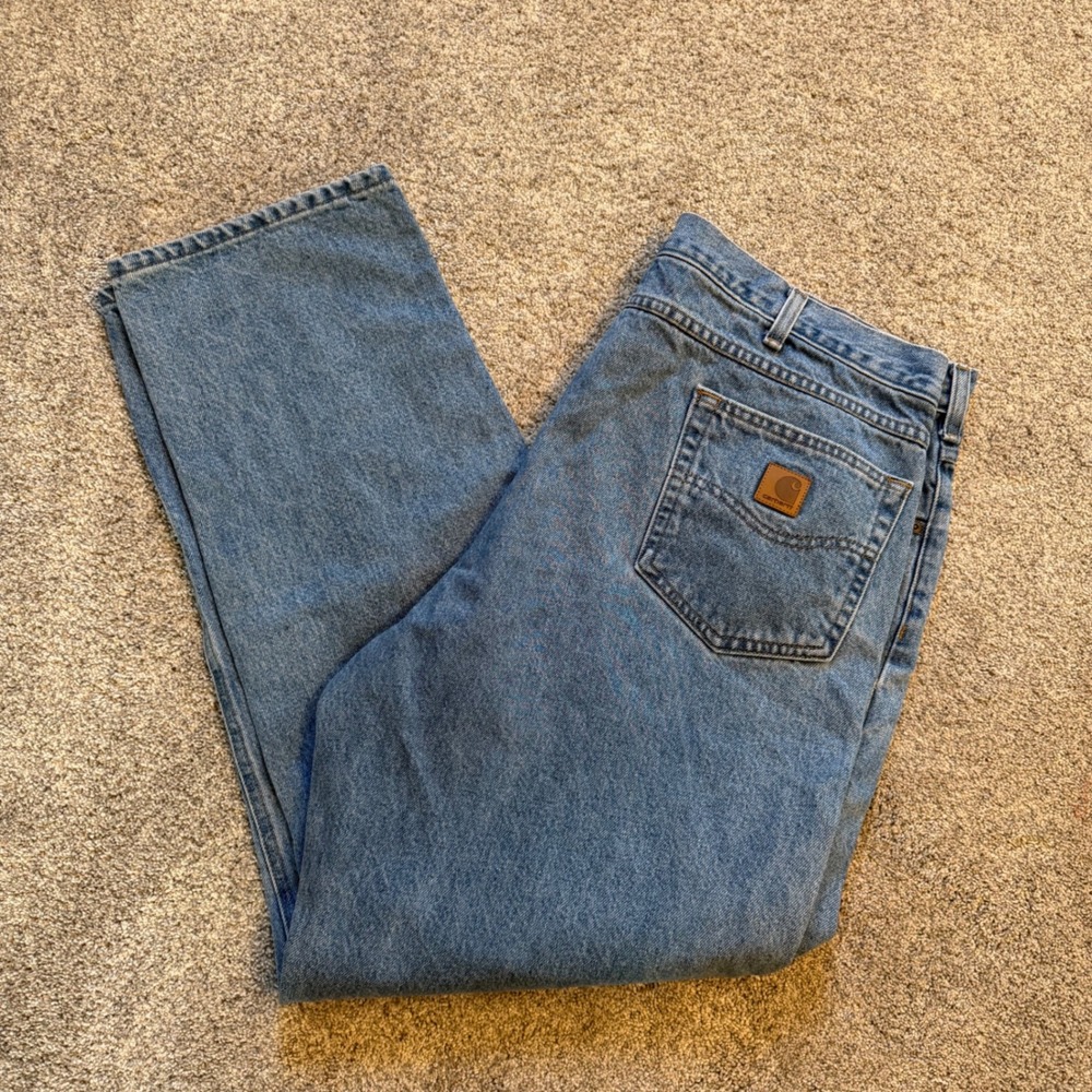 Carhartt B18-STW Traditional Fit Straight Leg Stonewash Denim Jeans Mens 42x32